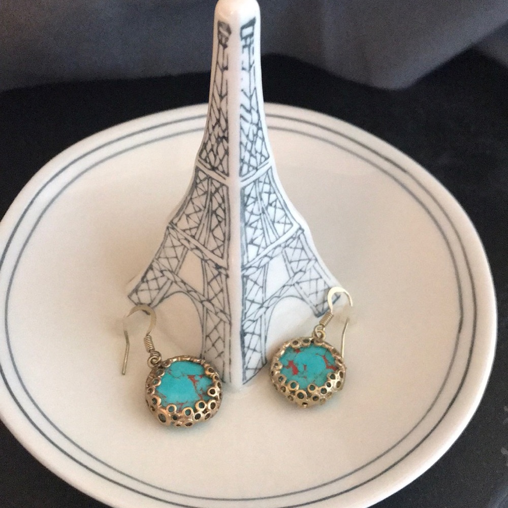 Faux turquoise earrings